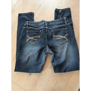 Mudd Womens Skinny Jeans Dark Wash Embroidered Back Pocket Size 13 DJBN3115S